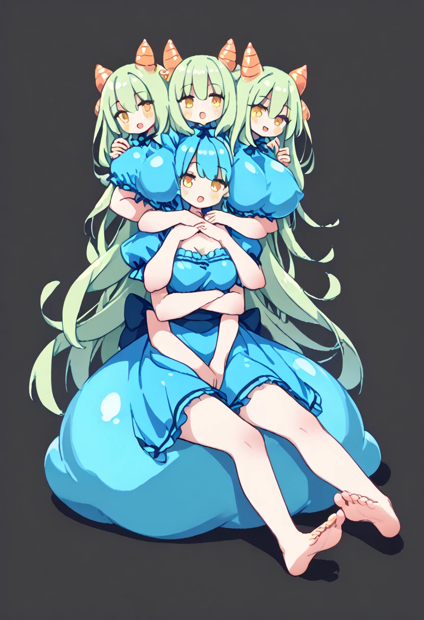 (extra limb), (Extra Arm), ((extra legultiple heads,((((3 heads:1.5)))), Cat ear,(8 year old girl),extra breasts, multiple legs, Shrine priestess costume, wolf ears ,fox ears, multiple legs, multiple arms, masterpiece, highest quality , {Multiple people} , (human limbs grow on tentacles ), Scylla with too many slime tentacle limbs , extra eyes, extra ears, extra body parts, extra body , extra heads ,harem ,conjoined twins ,twintails, tentacle hair , slime armany extra limbs grow on slime tentacleasturbation, chaos shapes, mutation ,parasitic girl, slime tentacle hair