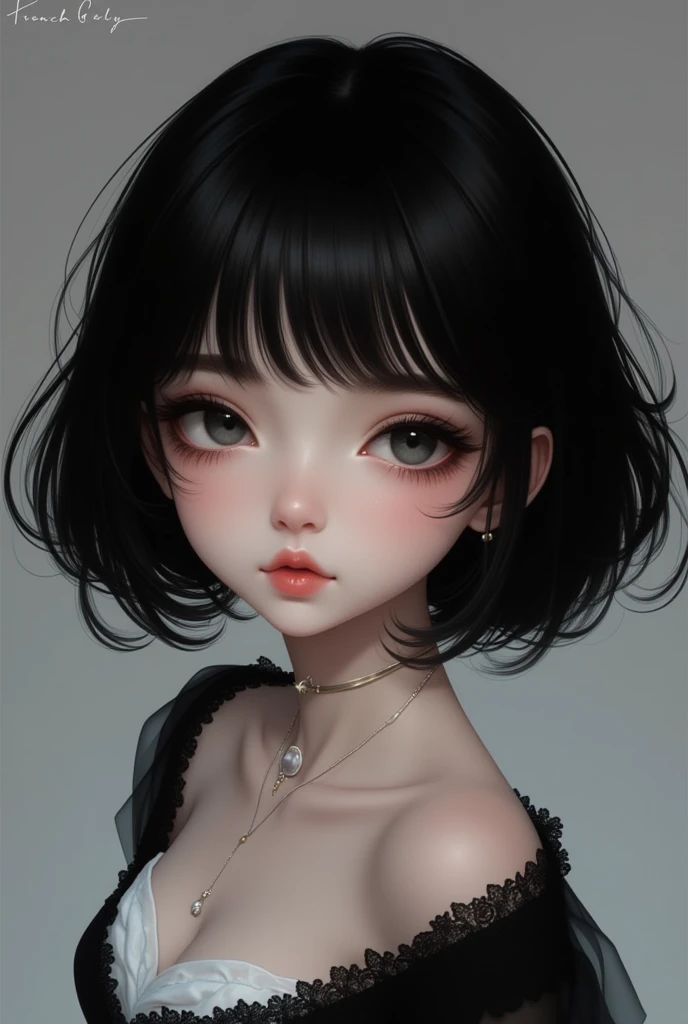 a goth girl, portrait, upper body