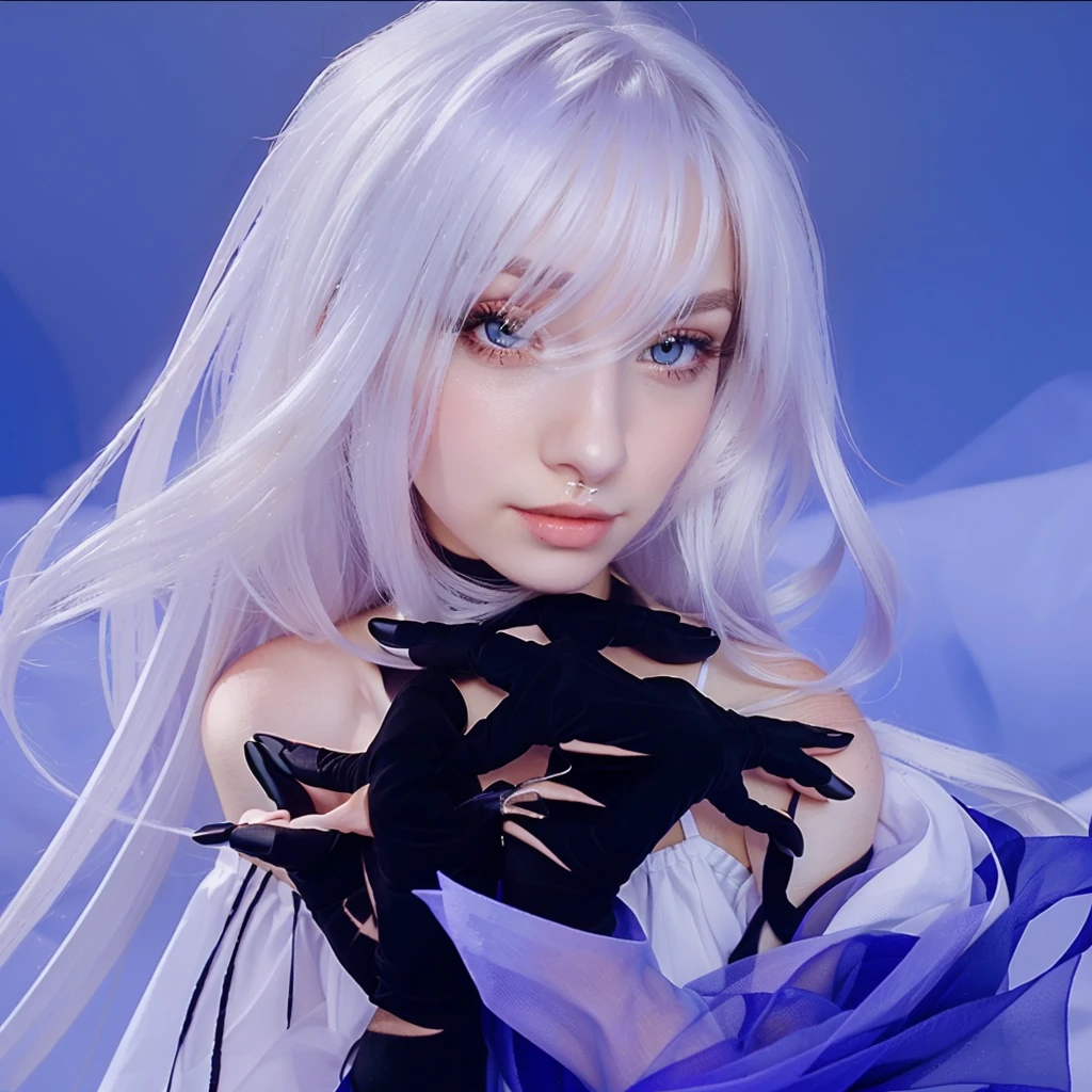 girl, fairy tail, White silk, Sorrow, back hand