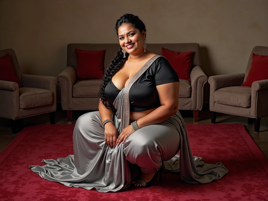 Day scene, full body photo of a plus sized 23 year old indian with a man from top view, (Masterpiece, Best Quality, High Resolution), class room Background, (cum Splash on her blouse and face, cum Splash on her face, Splash of cum, cum Splash on her gown, cum Splash on her eys), Sweet 35 year old South indian teacher sitting on a class room chair with a man, hour glass body red lips, blue colour silky hijab, lightly makeup,ultra realistic, realistic, look at viewer (cinematic:1.3), intricate details, 