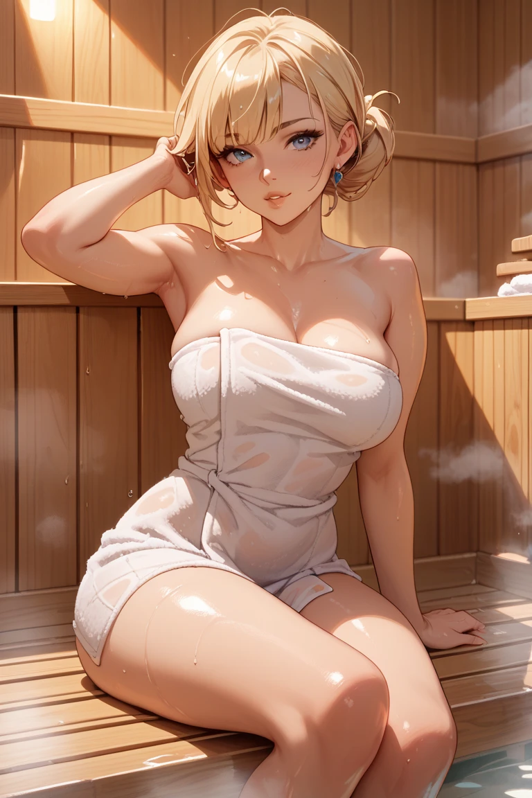 (Cinematic Digital Artwork: 1.3), High quality, masutepiece, of the highest quality, Super Detail, Illustration, [4K Digital Art]、 lndswgnr, (Sharp Focus: 1.5), (Moody lighting:1.2), depth of fields, Bokeh, 4K 、High resolution, ultra-detailliert, the Extremely Detailed CG Unity 8K Wallpapers, Realistic, Photorealsitic, Raw photo, beautifull detailed face, pale skin, realistic glistening skin, Detailed Cloth Texture, detailed hair texture, Perfect body, Beautiful face, acurate, Anatomically correct, Highly detailed face and skin texture, Natural neck length, (Beautiful hands), (Glossy skin:1.2), thin legs, Thin feet, Detailed people、A detailed face、细致背景、


(((Ahegao, , Sweat, steam, Lower grade)))、(masuter piece:1.2、top-quality)、(Live action、Intricate details)、(1lady、独奏、The upper part of the body) bionde、short-hair、Dramatic makeup、Sauna room