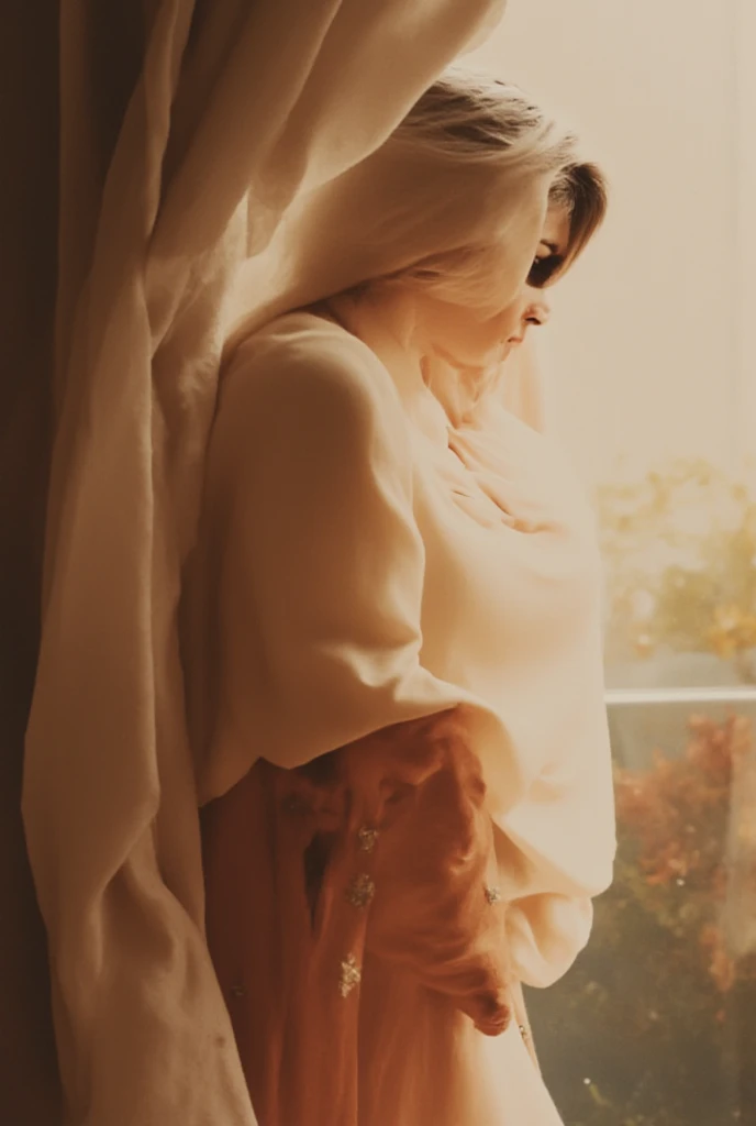 javanese, (((hijabi))), cleavage, reflection light, chiaroscuro, depth of field, cinematic lighting, wearing long light dress