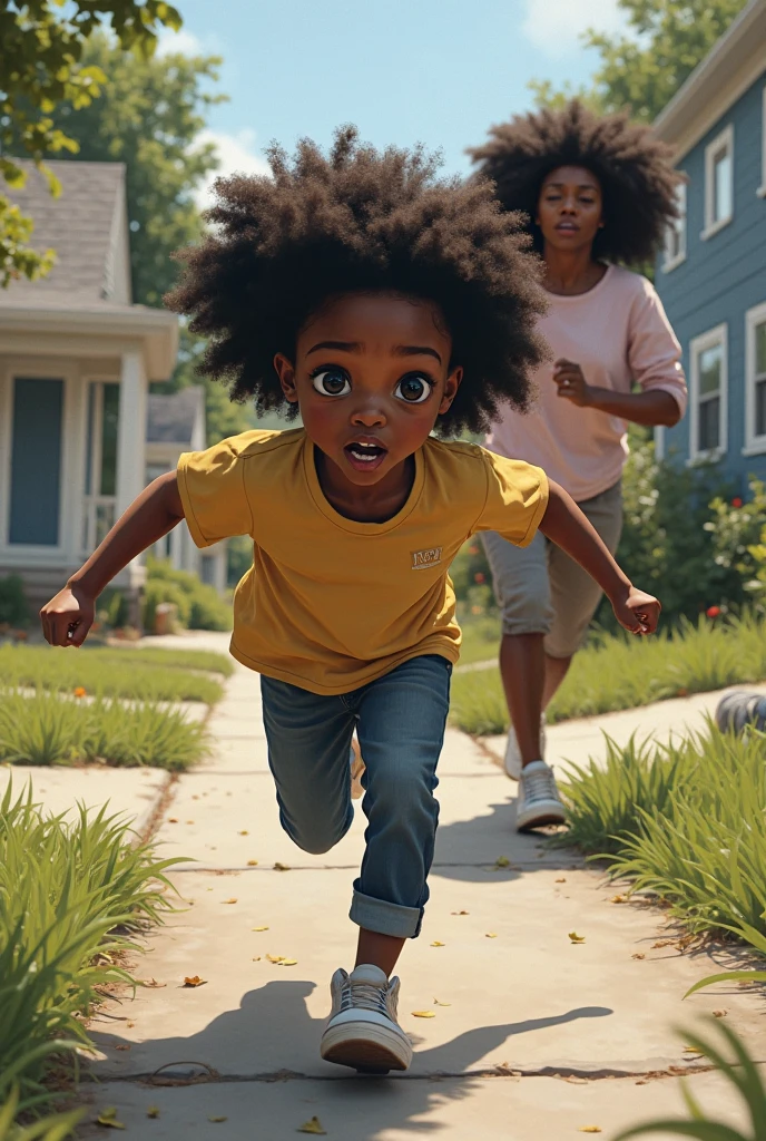 A black boy crossing the road