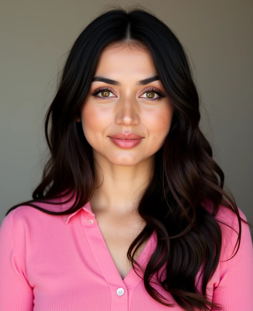 Modelo de instagram latina, en un centro de belleza, acostada en una camilla y con el cabello recogido con una toalla, lista para un tratamiento facial. De fondo se ve un letrero del centro de estetica en la pared