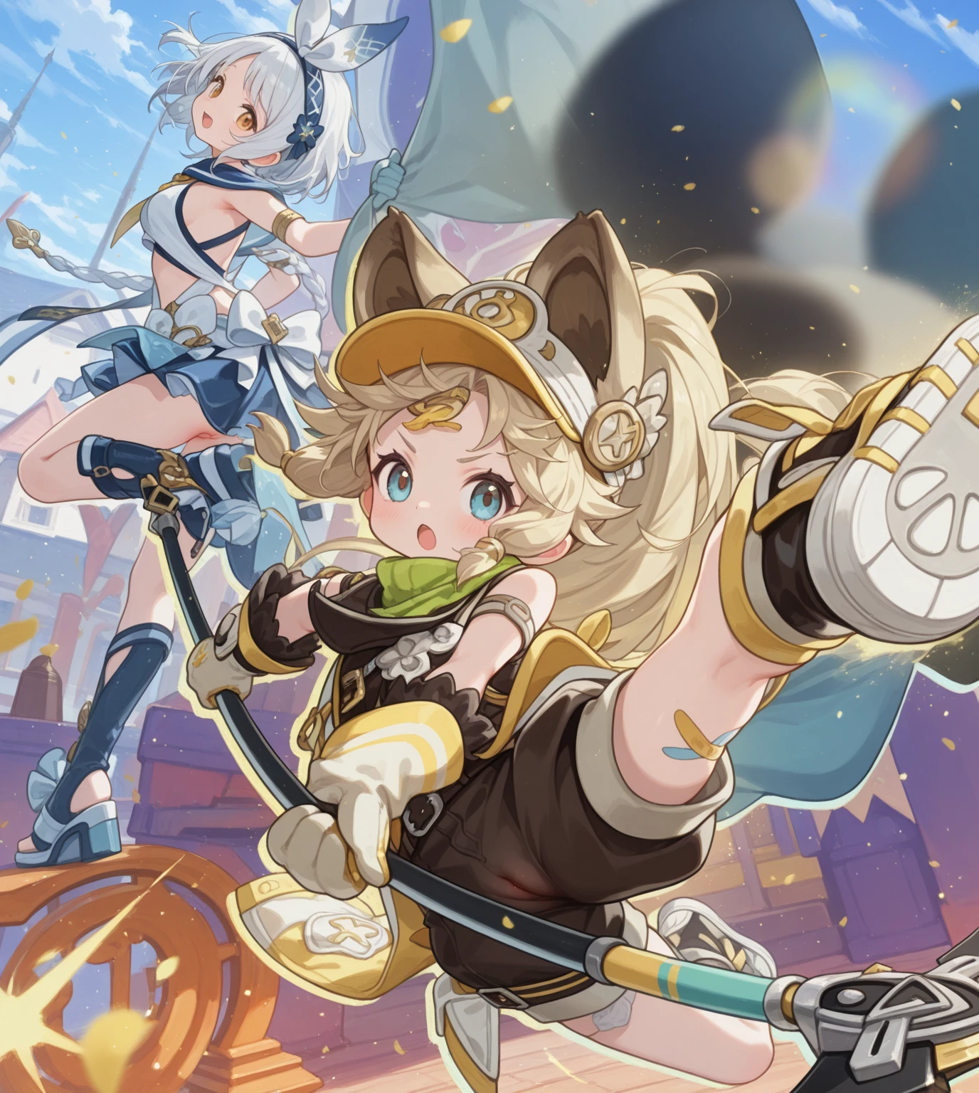 chibi elf girl warrior