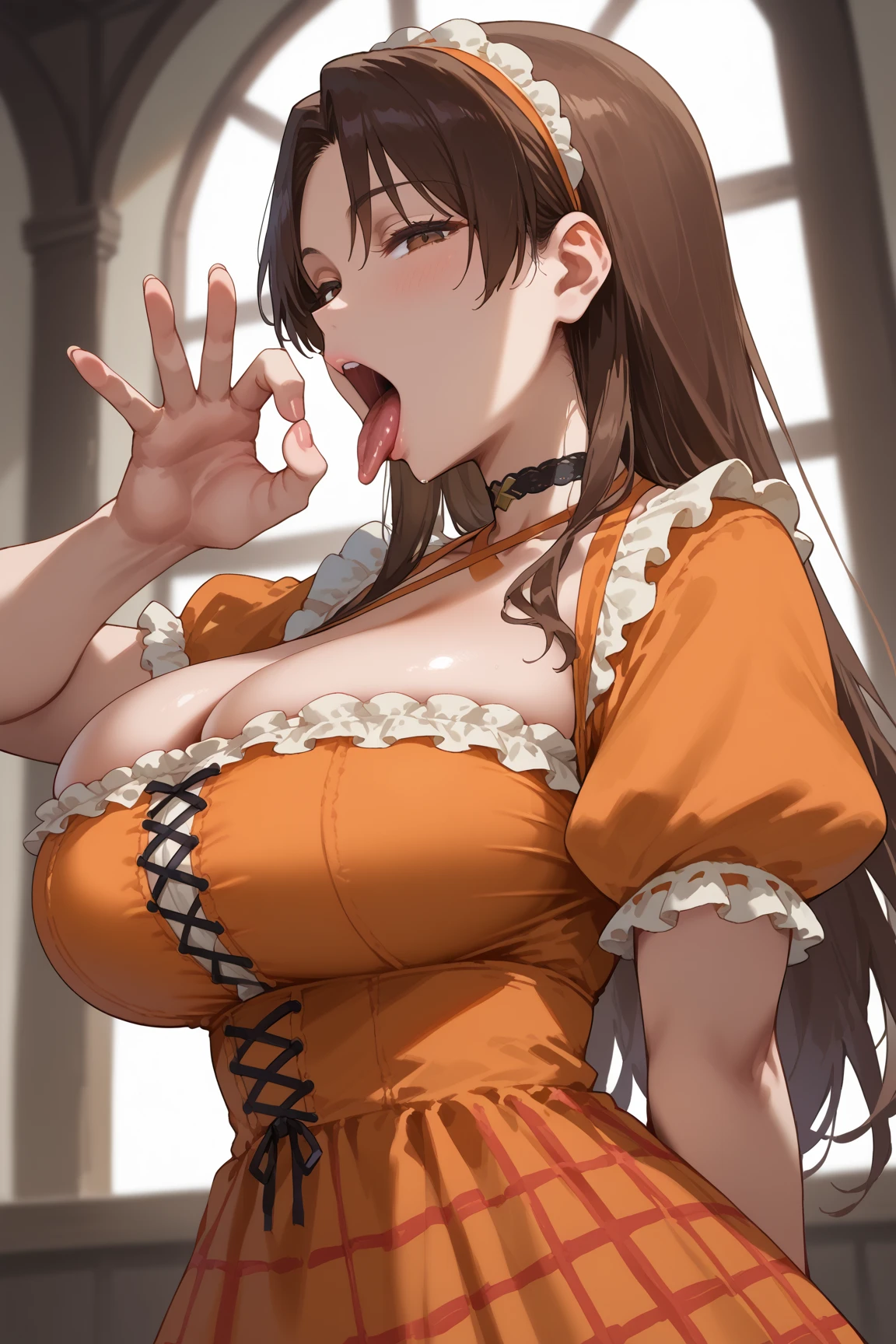 MaryHunt,scared expression,hair flower,long hair,frilled dress, yellow dress, cleavage, choker, earrings, long sleeves,a dress with long sleeves,((hands covred the vaginal)),((sweating)),greasy breasts,wet breast,open mouth,heavy breathing,((lying face down)),((from above)),wet clothes,looking up,looking at viewer,((pov)),wet clothes,wet body,in dungeon,no light,Eye-Level Shot,((f/16)),grabbed hand by a man,pee,pee,pee on the floor,A puddle of piss on the floor,((torn dress)),((dirty body)),((masturbation)),lace panties, bellybuttom,((spread legs)),