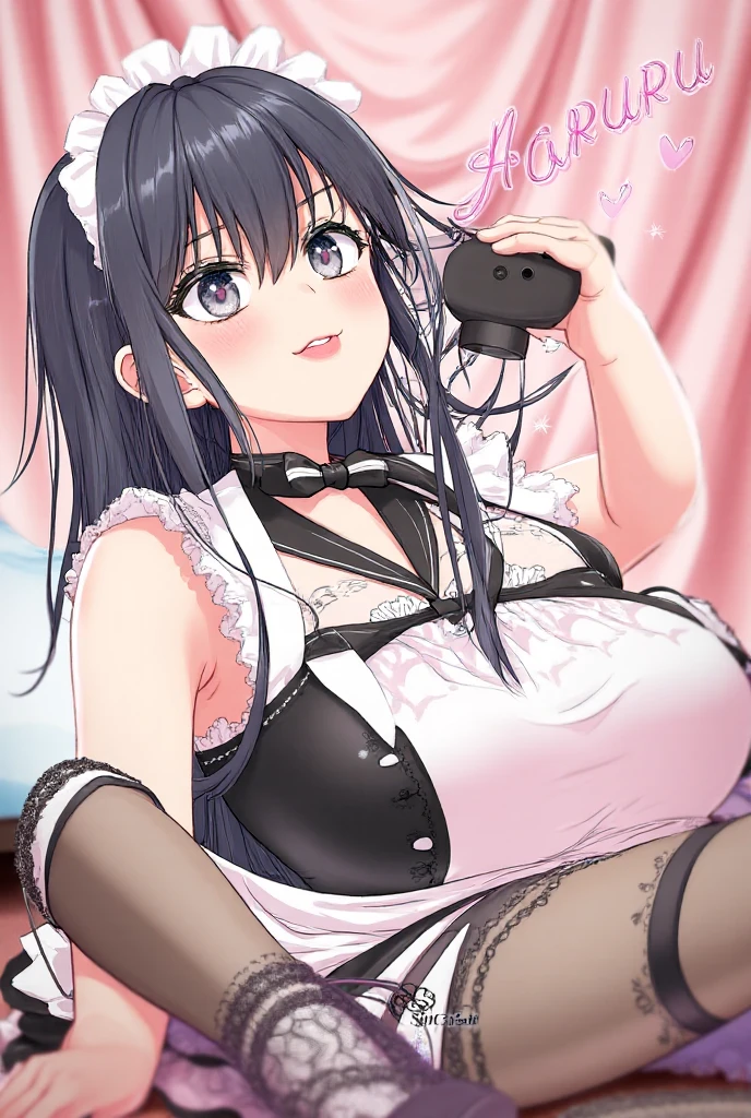 (Best Quality)), ((Masterpiece Art)), A trick for flawless beauty, (high resolucion), Very reduced 8K , a flawless face, perfect eyes, Symmetrical body shape,Black hair,maid print lingerie, maid print bra, maid print underwear, large full breasts, sexual intercourse, Sexual attractiveness, hentai, NSFW, bed