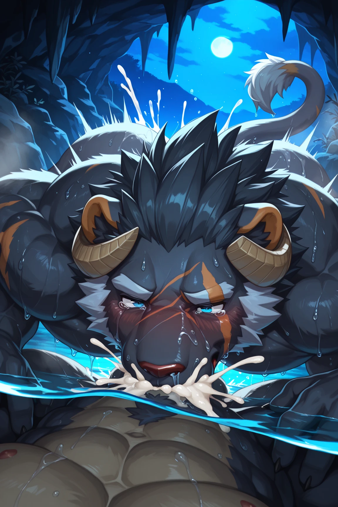 there is a man sitting on a bench in a gym, working out, in a gym, muscular!!, lifting weights, with abs, super buff and cool, muscular!, bursting with muscles, ((trending on E621, trending on Furaffinity digital media, trending on Artstation, trending on twitter , digital painting, digital media, digital paint, digital illustration, (masterpiece))) BREAK ((by vorusuarts, by kuroma, by nullghost, by raccoon21)) , BREAK ((((Full body(((hyper muscles))))))) ((((((anthro, anthrofield, (grey hyena)))))) | break | handsomeface,((((((elderlyface)))))), age_up_face , (((wildface)))))))), ((((((((charming)))))))) BREAK (((((hypermuscle:1.8| hyperpecs:1.4)))))))), (((detailed eyes,red_eyes:1.8))) | (((gray fur | finger claw | )))) | (((((((( gray hair | black eyebrow | short hair | black goatee hair | spiky_black_Ear_piercing))))))))) | BREAK (((((thick eyebrows))))) | BREAK (best quality | 8k | hi-res)) BREAK (((perfect face))) | BREAK ((bloom effect | ambient light)), BREAK((((((Swimmingpool background)))) ,((((((poolparty background)))) ,((((((swimming)))))), |break ((high-angle view ((((dynamic angle)))) or quarter view or close-up view))