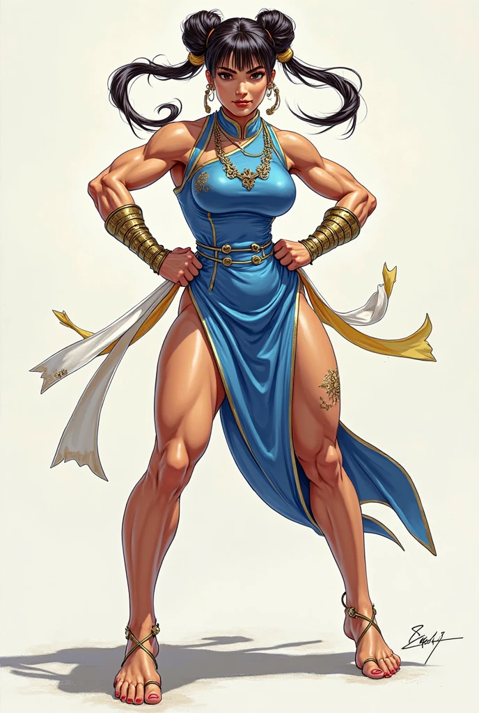 Khmer woman, full body to toes and feet, dark brown tanned, street fighter, random boxing pose, large breast, long silver hair, wearing a pink long toga dress, golden bracelet, golden ankle bracelet, wearing a golden khmer tiara queen crown, (all white background),