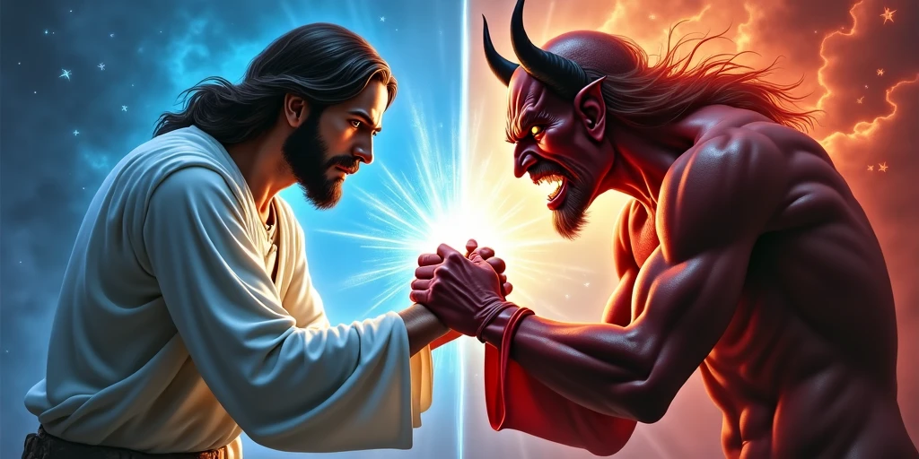 Jesus vs devil realistic 3d 