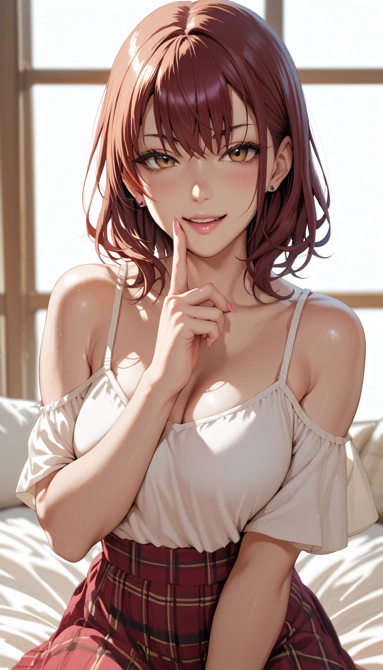 naked towel, sweat,wet,armpits, (naked towel:1.4),(white towel:1.2),(fluffy towel:1.7),Upper Body, Realistic, real person, (pale skin: 1.2), RAW photo, photorealistic, portrait photography, shiny skin, shiny hair、(25 year old woman with orange bob hair) and (green eyes) , smile, in bath dressing room, Alone、