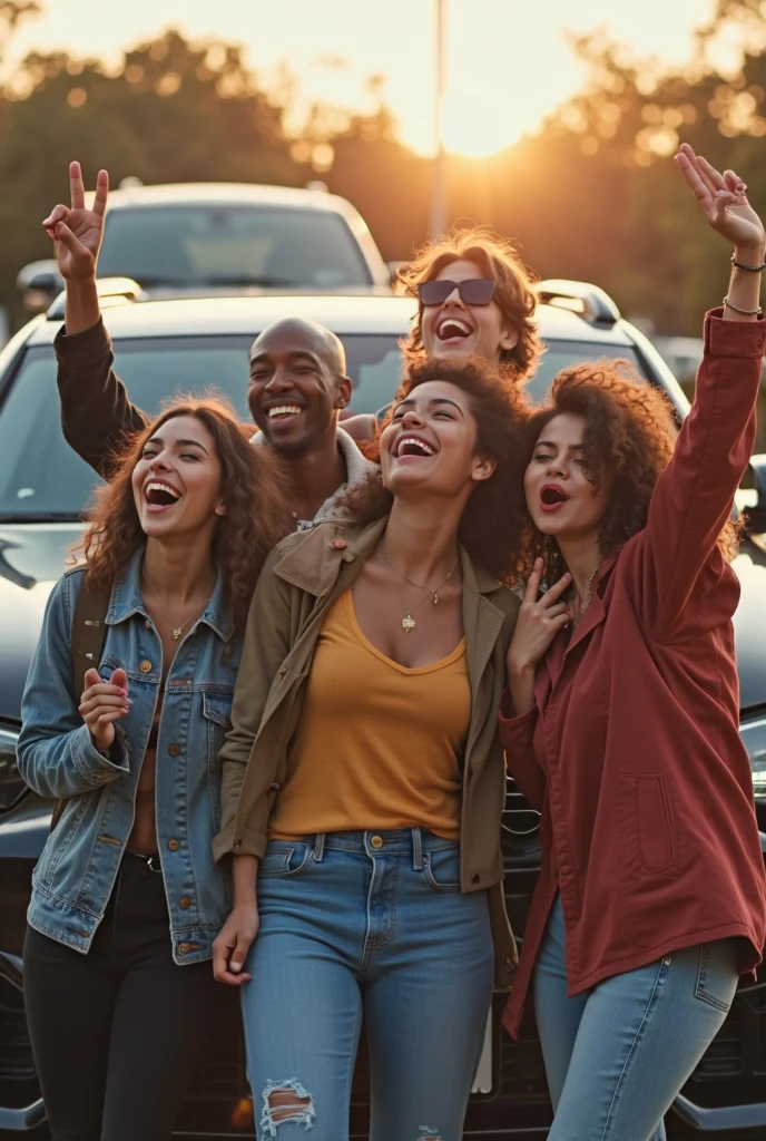 imagens de pessoas amiga, jovens ,Men and women smiling in a beautiful and cheerful and sunny place with men and women in a crowd in a metropolitan city