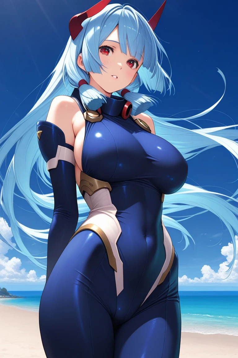 ((sea monster girl)) Masterpiece, best quality, 1 girl, long hair, Beautiful Eyes, Perfect Eyes, ((Dark blue Hair)), ((long hair)), ((Girl with leviathan features, Girl with huge tail , Blue skin, dominating gauze, girl with scales, View of a giant Girl, detailed tail, huge tail, girl with tail, sea creature tail)), ((Standing)), ((posing with crossed arms)), Sexy, Sensual, Cyan Blue eyes, ((Nice Thighs, Huge Boobs, Extra Huge Breasts)), ((Dominant look at viewer)), creatures in the background, giant creatures in the background, adult woman, seductive, big bust, Dominant look at viewer viewer, underwater background, darkness in the background under the ocean, depths of the sea in the background, ((underwater))