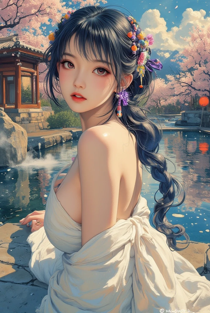 Her face was like a peach blossom,Autumn water in the eyes,Sideburns like a knife cut,The lips are like danju。She is tall,Beautiful curves,The chest is like a mountain,The waist is like a willow branch。She wore a gorgeous red Han dress,The skirt is like a cloud,Light and flowy。Her every movement is full of classical charm,It is like a fairy walking out of a painting。The folding fan in her hand waved gently,Bring a fresh breeze,Intoxicating。Her eyes were full of tenderness and wisdom,It seems to be able to penetrate people's hearts。She shines in the crowd,Attracting countless eyes。
This prompt tries to portray a sexy bustiness、Images of ancient beauties with a variety of styles,You can modify and adjust it to your liking。 --auto