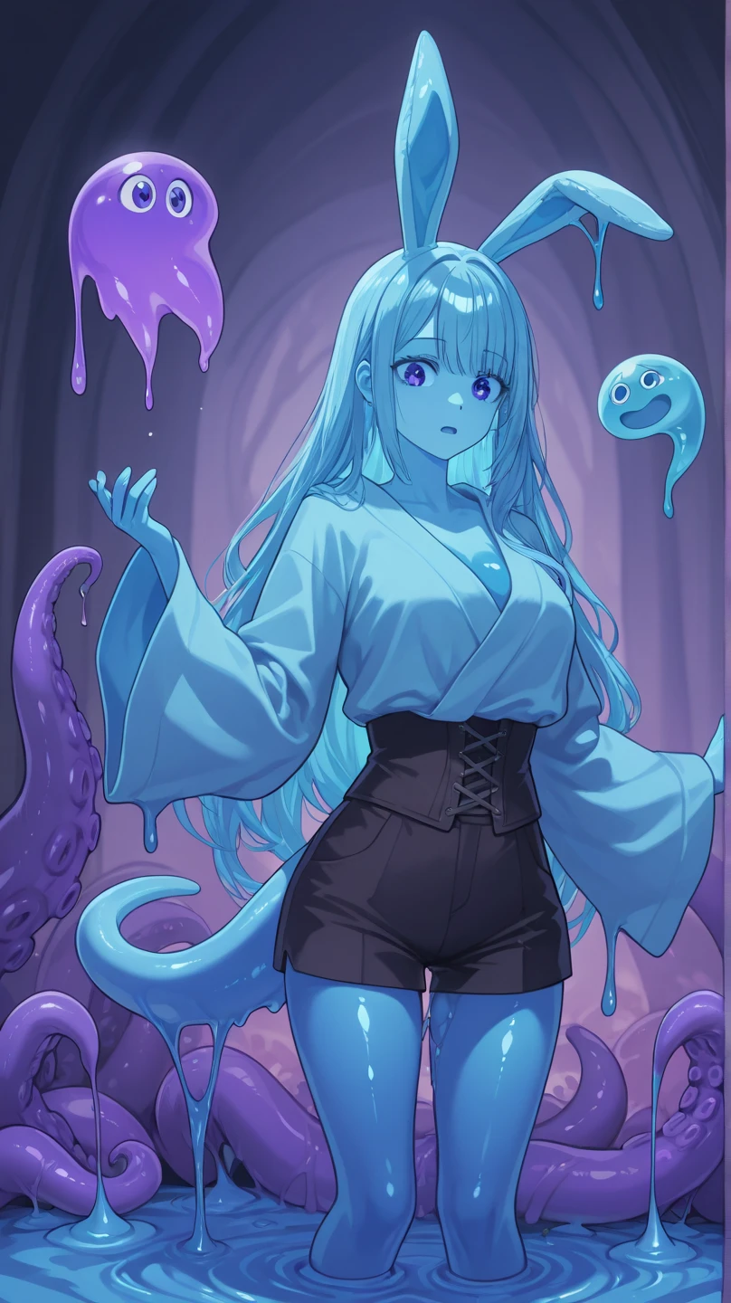 Pixel art, ((happiness的)), masterpiece, Highest quality, Super detailed, woman, (In reproduction, childbirth, Multiple births), Outdoor, (night), Mountain, nature, (star, moon) happiness, happiness的, (Insect-like eyes, Compound eyes), Completely naked, Tentacles, (Shiny body), (((Transparent blue skin, Skin with transparent internal organs:1.2, The uterus is visible:1.4, 3Vaginal opening))), ((Slimy hair, Tentacles状の髪:1.1)), Super big breasts:1.3, Curved waist, Big Ass, ((Sitting, With legs apart:1.2)), Analogy Style (Show Viewer:1.2) (texture) (Film Grain: 1.3), (Warm colors, Warm colors): 1.2), close, Film Light, Side light, Ultra-high resolution, Vest Shadow, born, Duck Vision 3,