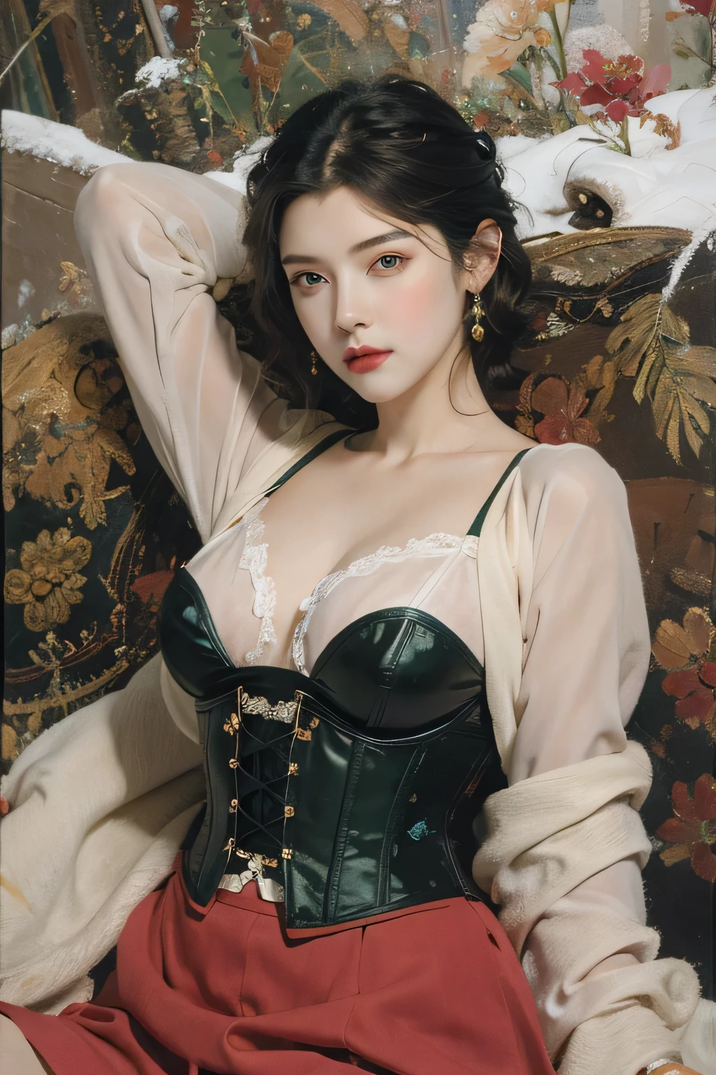 ((((full focus)))),((((((full body)))))),(((facing us))) ,(only one girl),(((((only one body))))),((((anatomy correct)))),(((Cute little girl face))), ((((Stocking tights that wrap around the whole body)))),(((((The clothes are in Chinese Queen mix Chun_li style)))))),(((((The clothes are silver and gold and red and copper and white and green and blue and pink and Khaki)))),((((Corsets and Multi-layer collar and metallic luster)))),((((Silver tattoo)))),(((((Patterned ))))),(((((latex All-inclusive tights ))))),(((((((latex))))))),((((Holding a book in both hands)))), seductive costume, light smile,((((lace pantyhose and Ribbon leggings)))), (((Long blonde hair with double ponytail))),((((Smooth metallic shiny skin)))) ,((catsuit)),((pantyhose)), ((Mary Jane shoes)) ,((((Dog-like Squat the toilet with open legs with Hands on the ground)))),(( on the window of the living room)),((A plump body)),(((Sticking out his tongue, rolling his eyes, drooling and giggling))), (((super heavy makeup))),very huge breast , Very slender waist, Very detailed details, Ray traching, ray tracing, ccurate, high details, award winning, textured skin, masterpiece, highre