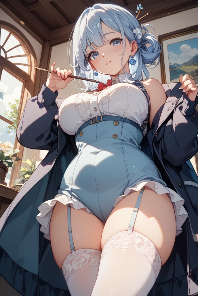 8K、masterpiece、Japanese、Woman wearing glasses、Neon(nod)、from the front、smile、Childish、Small breasts、See-through underwear、night、Bedroom、Show your underwear、mini skirt