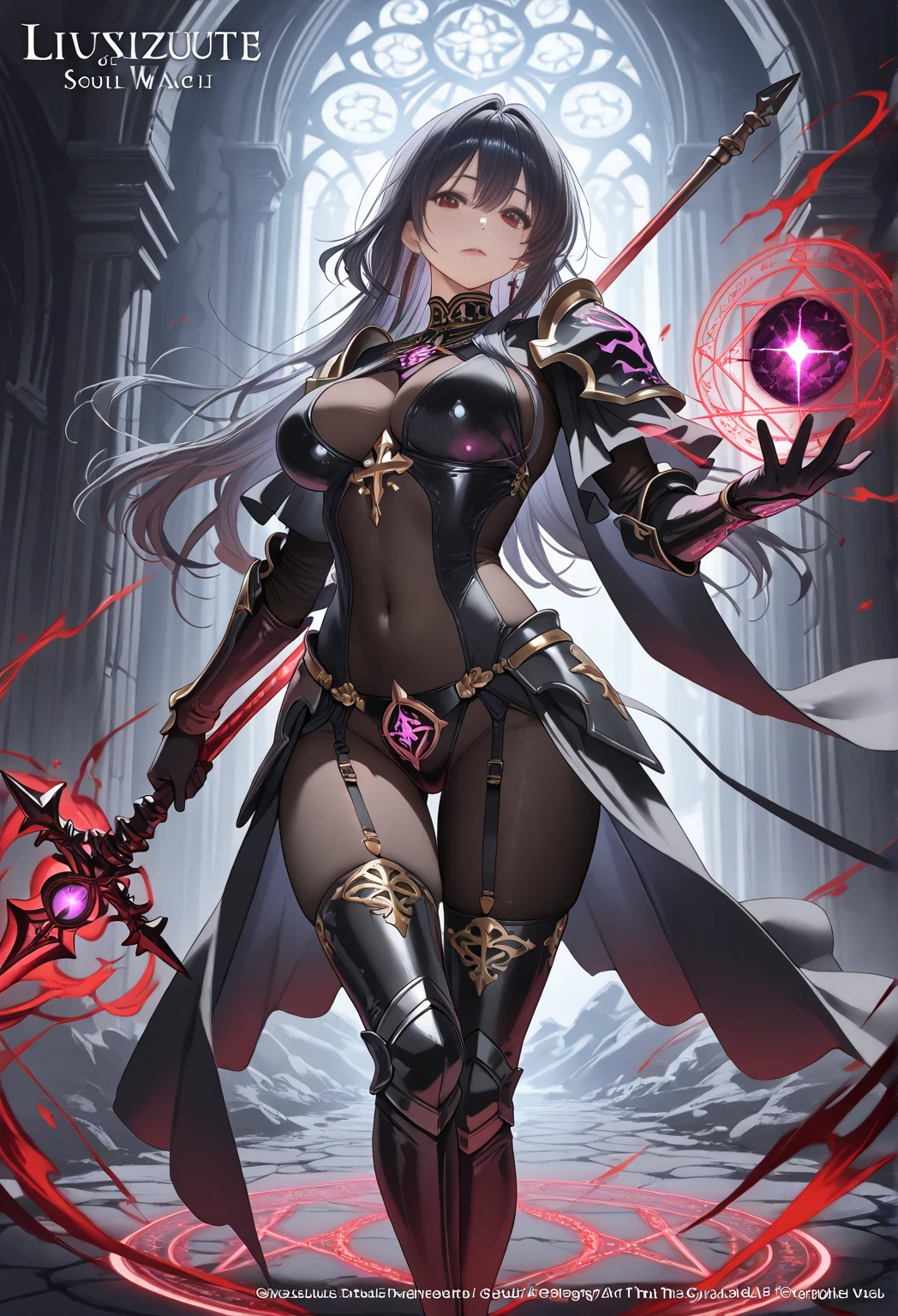 vanilla skin flesh,black hair, very messy_hair,wild_ponytail,black oversized school parka, black sexy stick-on_bra, black sexy g-string_undies , chain mail wrapped in body,black necktie, medium breast,small butt,emotionless,corrupted,dynamic standing pose, zbrush sculpt , bare shoulders, bare thighs ,looking at viewer, blank background, navel exposed , bare thighs, full body, bare navel, light smirk, medium waist, detailed_eyes, see through lingerie,plump belly, sharp eyebrow
