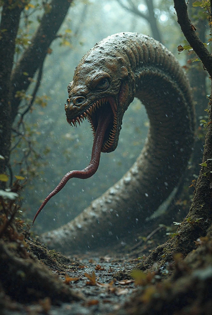 Alien Leech,horror,slime body,Open mouth,tongue,