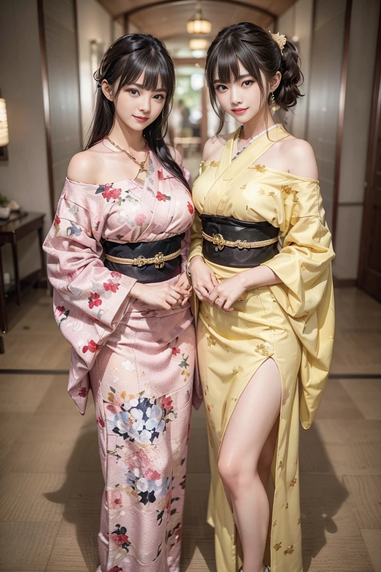电影灯光,natta,Soft lighting),nffsw:1.2,(hyper realisitic:1.50),(Realistic:1.4),Best Quality,masutepiece, 超A high resolution (Photorealistic: 1.4),Three women in a row,(((((Female Police Officer:1.100))))),((((Japan women)))),(huge-breasted),((((firm skin:1.10 powerful huge breasts,:1.30 Long Body:1.10,large full breasts:1.30,Voluminous plump breasts:1.30 ,Accentuated cleavage:1.30,Huge breasts:1.30,thin waist:0.5,Constricted waist:0.5,long legged,Model style,Fine skin,de pele branca))))),(详细的脸:1.2),(Detailed eyes,二重まぶた,drooing eyes), (Super_long_hair),(Side_swept_hair),(Long hair that goes down to the waist,loose wavy hair),(beauty with perfect body,Model body type,Fine skin,Triumphant look),(Realistic female genitalia ,Well-groomed and beautiful female genitalia,Beautiful female genitalia,Shave pubic hair),((((Upscale inn,Luxurious Japanese-style room,Colored leaves)))),(详细的脸:1.3),((Detailed background)),(((Japan style kimono 1:10,hair adornments)))),(Ponytail)