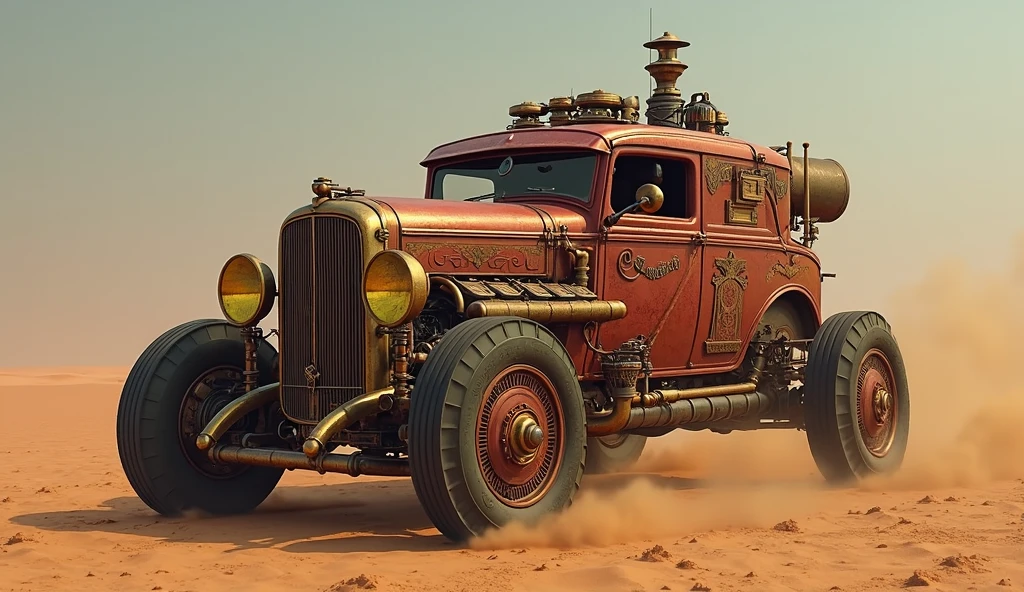 Muscle Car Caminhão Mad Max CogPunkAI ,Cores 64 k, (cores), 3d