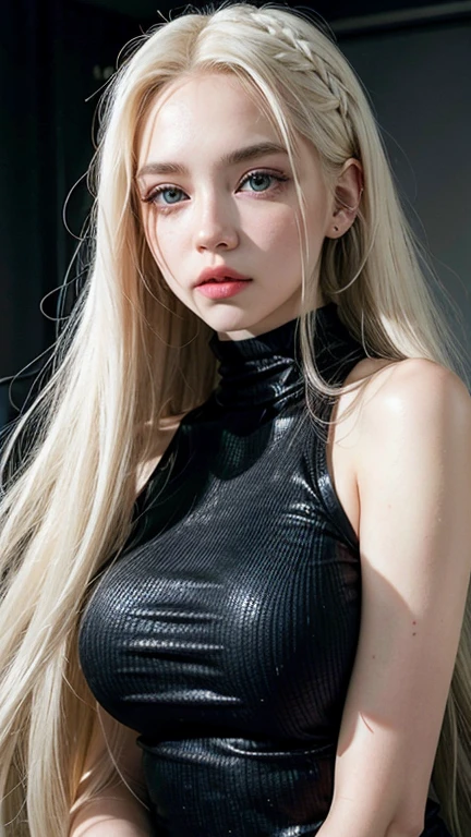 top-quality、超A high resolution、Photorealsitic、SFW、People watching viewers、The upper part of the body、White crop top、
greybackground、(Best Quality, 4K, masutepiece: 1.3),25-years old,Hyper-realistic, 1girl in, Beautiful hair: 1.1,(thin waist:1.1),Ultra-detailed face,Detailed eyes,二重まぶた, (Beautiful detailed lips)、Sexy face,(Sexy Vampire)、