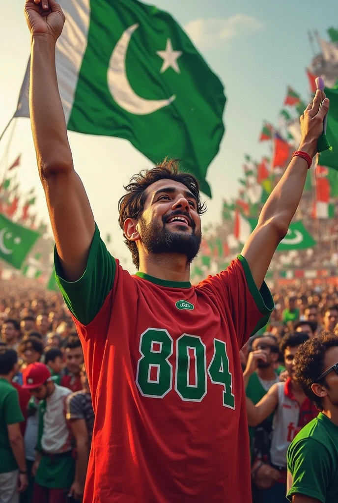 Worker's ittehad pakistan tehreek insaf red and green generate in a text paneflex
