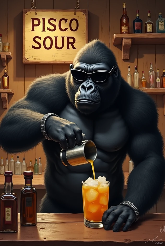 gorilla drinking a bottle of zacapa rum