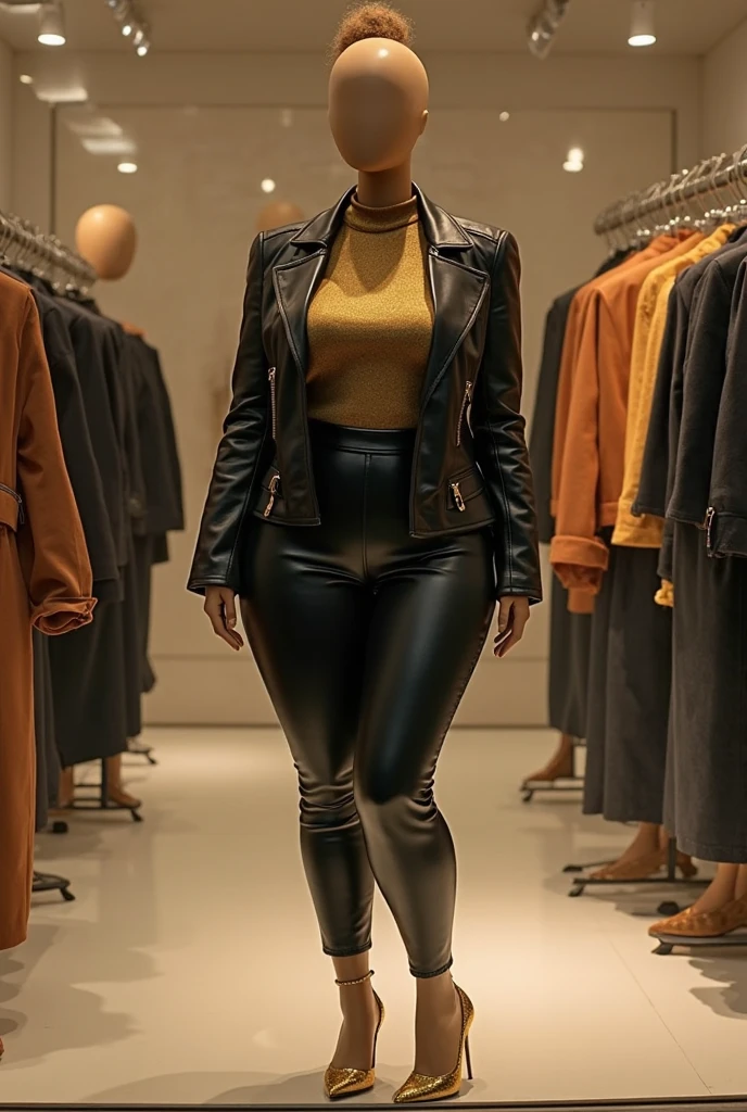 a woman in a black jacket and gray pants walking down a runway, wearing tight full body suit, muted colored bodysuit, futuristic body suit, zipped up body suit, skin tight black clothes, Yeezy Season Model, Yeezy Season, Designer Clothes, skinny waist and thick hips, perfect figure, full figured woman, toned body, hourglass figure, attire inspired by the movie Dune, intriguing outfit, high level body suit, expensive hip hop jewelry, 2 4 year old female model, Supermodel, Instagram Model, Instagram Star, IMVU,