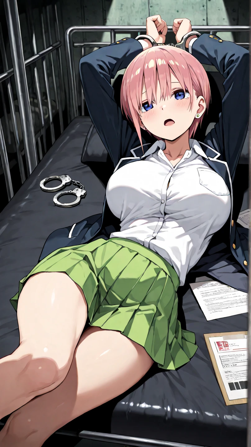 (extremely detailed CG unity 8k wallpaper),(masterpiece),(best quality),(ultra-detailed),(best illustration),(best shadow),(absurdres),<lora:makima:0.8>,Makima, 1girl, necktie, blood, blood on clothes, blood on face, solo, black necktie, pants, black pants, ringed eyes, looking at viewer, yellow eyes, jacket, formal, red hair, bangs, black jacket, blood splatter, sidelocks, train interior, medium hair, blurry, closed mouth, braid, smile, coat, business suit, sitting, indoors, long sleeves, blurry background, braided ponytail, standing, pink hair ,(nude below jacket:1.4, breasts out:1.4, navel, from side position), (jacket undressing:1.4)