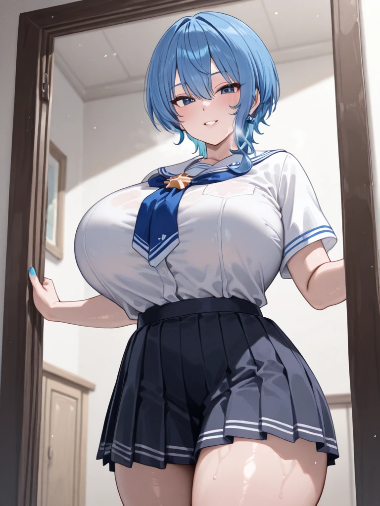 hyper detailed illustration、Ultra-precise expression、masterpiece、top-quality、超A high resolution、high-level image quality、Rei Ayanami、 ((Ahe-face、AHE Face、Ahegao、Sigh))、hanging breasted、(erectile nipple 、perspiring、bodily fluids:1.5)、(Hands behind the head、flank、armpits hair)、(sleep、with spreading legs、raise her legs、SEX、vaginal)、male people、penises、cum on、convulsion、(Mogdan_sailor_Collar_Red_bowtie_micro skirt_School_uniform、lowfers、)