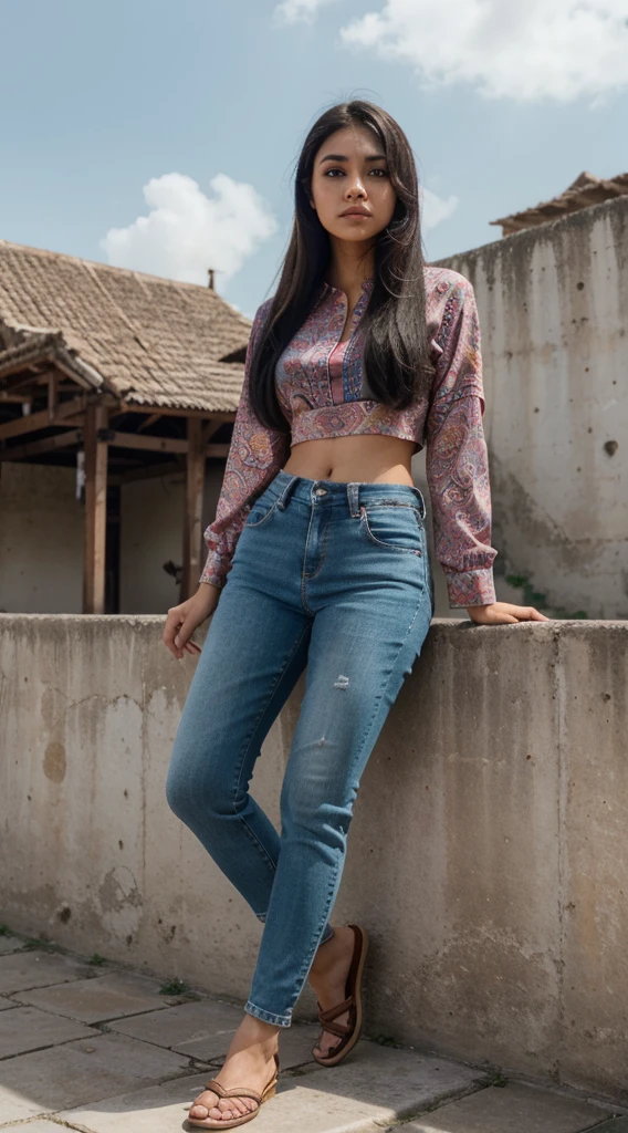 Girl, pink jeans, yellow tshirt, full body, indonesian face, glasses, soaking pee in pants