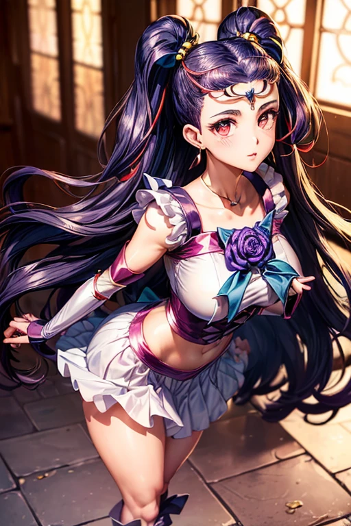 hight resolution, top-quality, ultra-quality, The ultra-detailliert, lighting like a movie、full of sweat、Wearing sweat、(((sexy precure princess)))、、、(My whole body is sweaty、after sex、show off your pussy、not wearing underwear、accurate anatomy、beautiful nipples)、Obscene atmosphere、Front Camera Angle