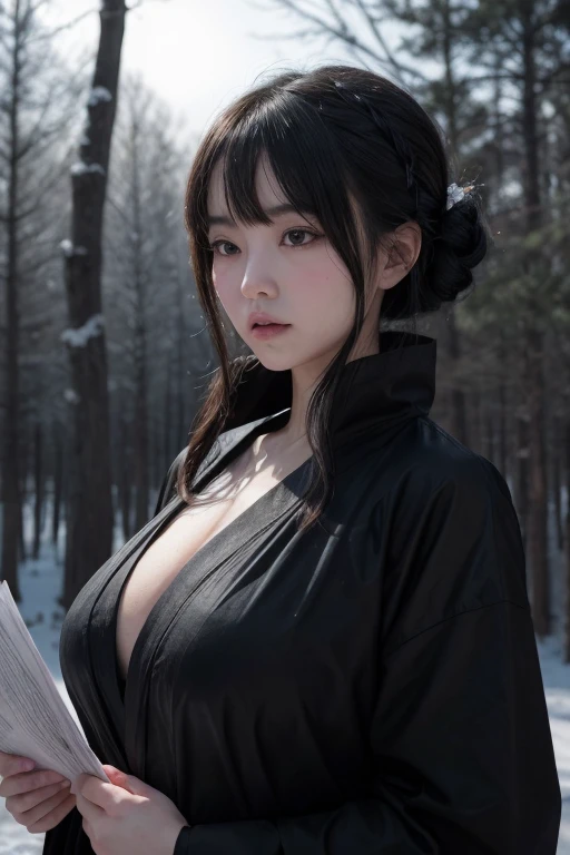 Highest quality、8k、masterpiece、Ultra-high resolution、Raw photo、(Photorealistic:1.4),魅力的な日本人woman、 Incredibly detailed face and skin texture、Glossy skin、(Beautiful Face:1.3)、Detailed beautiful eyes、Thick eyebrows、Deep-set eyelids、eye shadow、(Realistic eyes:1.3)、Rounded Nose、Rounded jaw、Perfect body、whole body像、1、強くて繊細なwoman、Assassin、Creed、Garment Details、assassin、Ninja、woman、whole body、Detailed eyes、Hooded Robe、Darker、short sword、Japanese sword、Japan Night、City、On the roof、Very detailed facial features and manga-style visuals