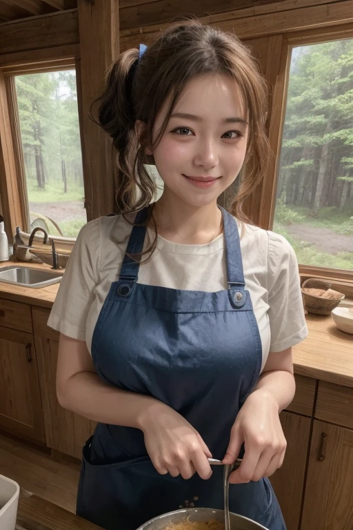 Browsing Caution:1.35、(((Big Breasts)))、close range、Beautiful woman、cute、((Female Nursery Teacher))、smile、Extra Very Short Hair、((Delicate photo)),(Detailed RAW photos of girls), (Tabletop:1.0), (Highest quality:1.6), (Ultra-high resolution:1.5), (Realistic:1.75), 8K resolution, Absurd, Ultra-detailed,Cinema Lighting,、nursery school、Braid、((Wearing an apron:1.2))、(Hairstyle with bangs)、Long sleeve T-shirt、((Colorful kids room:1.1))、((Lots of toys:1.))、Pleated skirt、((cute壁紙の部屋))、