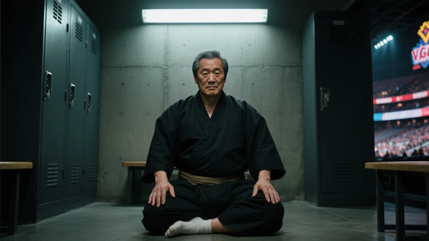 (male people),seventy years old,Strong build,(spread their legs),No clothing,(sexy panty),In old Japanese houses,On tatami,large bulge,Hands tied behind their backs,The crotch faces the camera,High fidelity