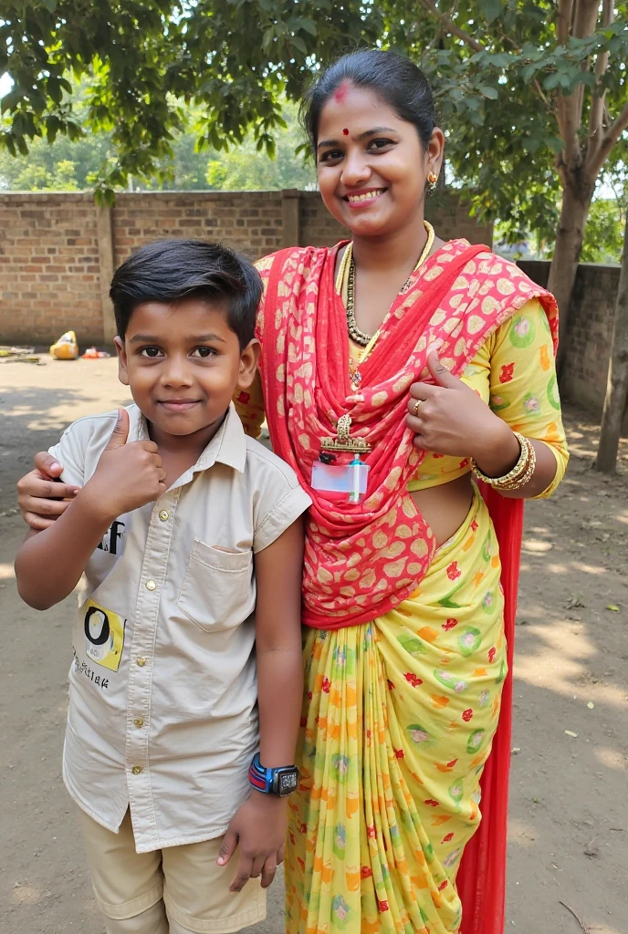Krishna giving smart watch to a boy