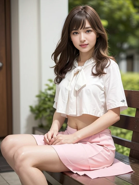 Highly detailed CG Unity 8k wallpaper、Highest quality、Ultra-detailed、masterpiece、Realistic、Photo realistic、A cute girl drawn in great detail、20-year-old、(Skirt rip)、(Roll up the skirt yourself))、White panties、Panty Focus、blush、Lips parted、Semi Body Shot、Wearing a ruffled shirt