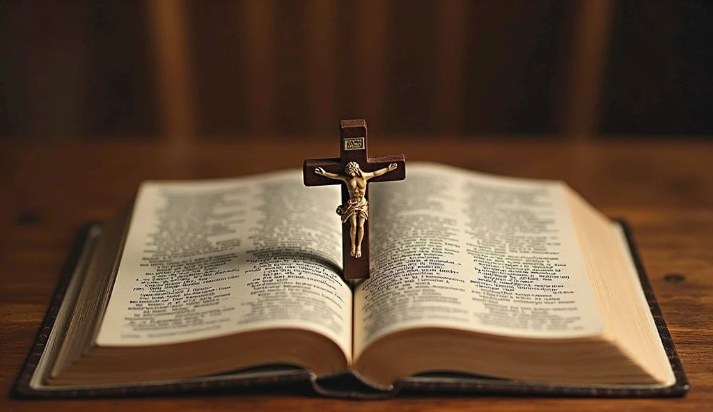 Cross above the bible being shared clipart