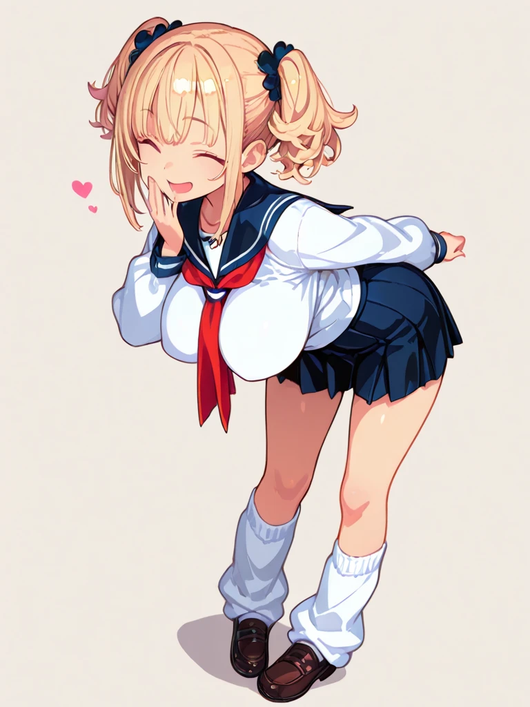 masterpiece, best quality, 1girl, solo, smile, Hair tied up, Sparkling eyes，Short, flat chest, Very small ass，Very thin limbs，Thin thighs，early summer，smile，bright，Bright color, uniform, school bag, mini skirt, farting, white panties