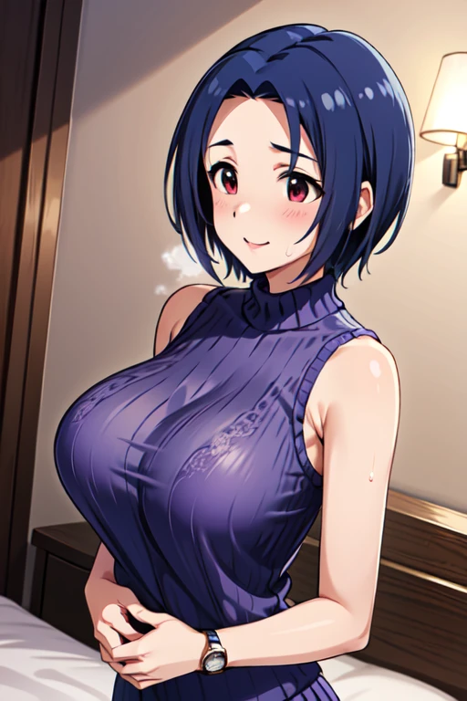 (masterpiece, official art), 1girl, solo, thick, curvy, curvaceous, black hair, grey eyes, short bob, hair clip, kirigaya suguha, (closeup), portrait, (huge breasts), standing, view from front, indoors, at bar, silver dress, looking at viewer, (upper body), smile, seductive, alluring attire, (cleavage), open shoulders, evening gown, plunging neckline, stlouis, ((nipple slip)), ((nipples))