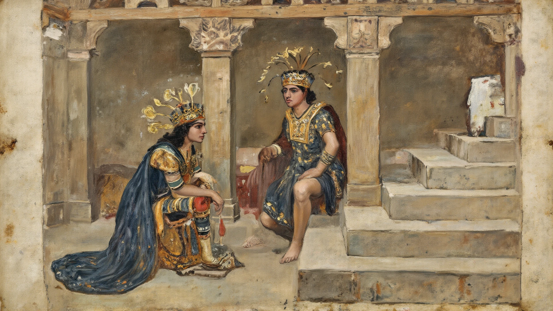 character from the work Ollantay who was dressed in Inca commander&#39;s costume ,He kneels before the Inca Pachacútec to ask for the hand of his daughter Cusi-Coyllur in marriage 