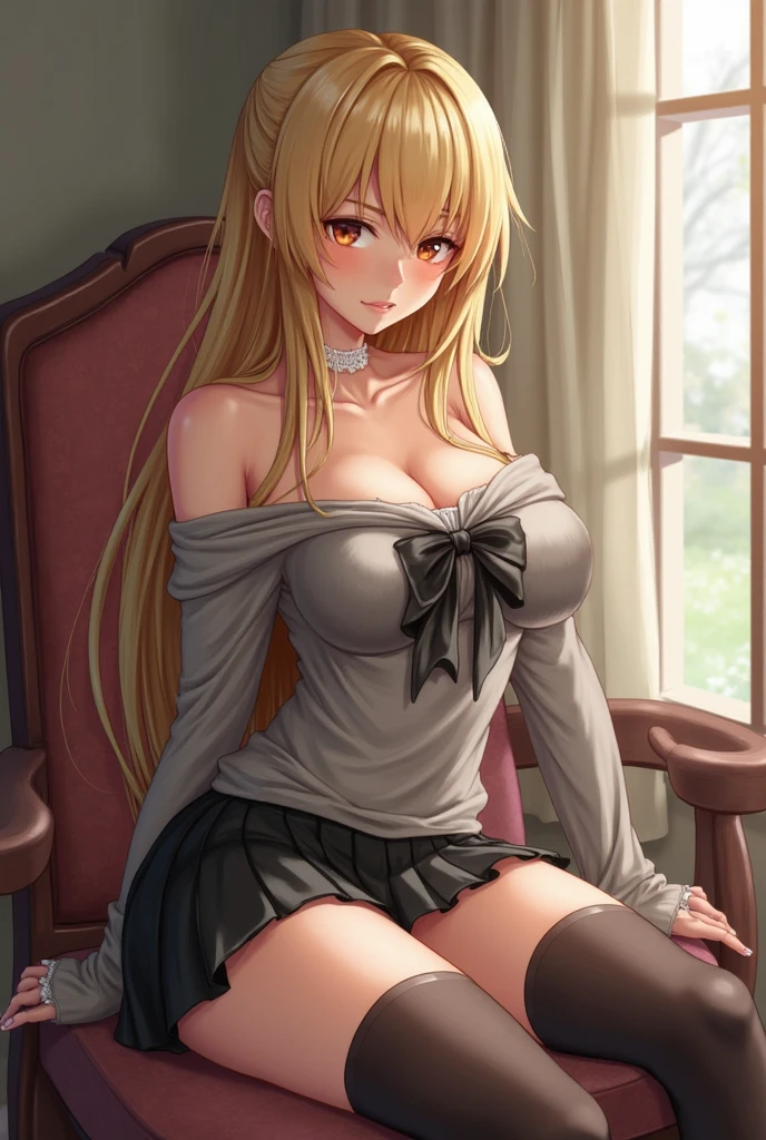 ((highest quality、High resolution))、Blonde、beautiful girl、((She shows her pussy))、Love juice、I'm inviting you to have sex