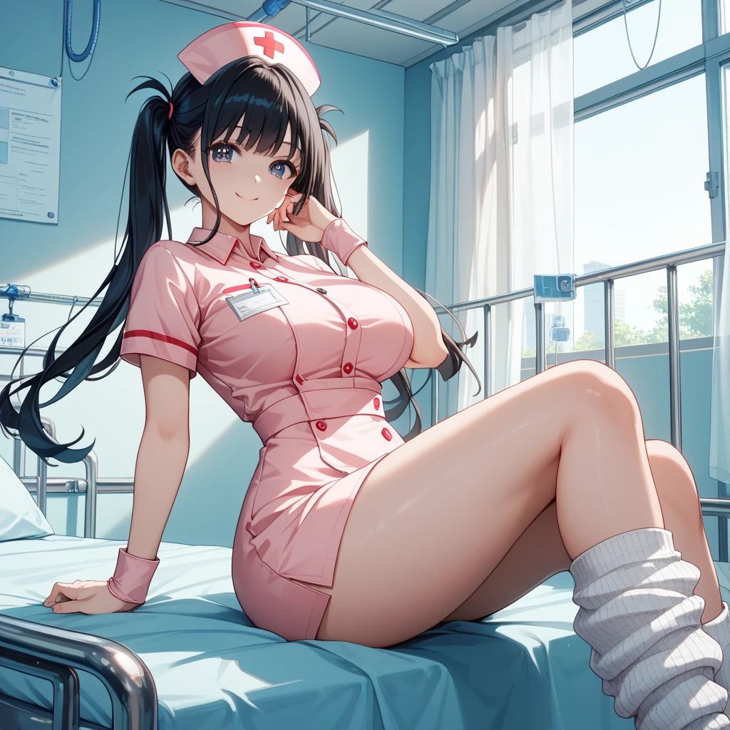 There is a beautiful one, Sexy 30 year old woman (Peta Jensen POV), grey long hair (whaite hair), Nurse Nurse, Tight white clothes, The blouse is unfastened to the stomach, Go completely to Botodo, There are no buttons, belly piercing, no-bra, not wearing bra, The beautiful (Angela Dabai)), Big melon, Mamar Huda, Moist and soft, sweaty, wetbody, Sweat dripped down her breasts, Place your hands on your legs, Close up from above, looking from above, View from above, looking from above, Penetrating and sexy appearance, The bridge of the nose is cold, Mouth ajar, flesh texture, Red lips, blue color eyes, with fair skin, freckle, Fiery and lustful pleasure, Wide buttock, Very short dress fair, Wide buttock, Sit on a bed in the ward, Untidy sheets, Detailed rooms, Cinematic natural light, High contrast, shadowing, filter, Depth-of-fie, perfect female anatomy, 4K
