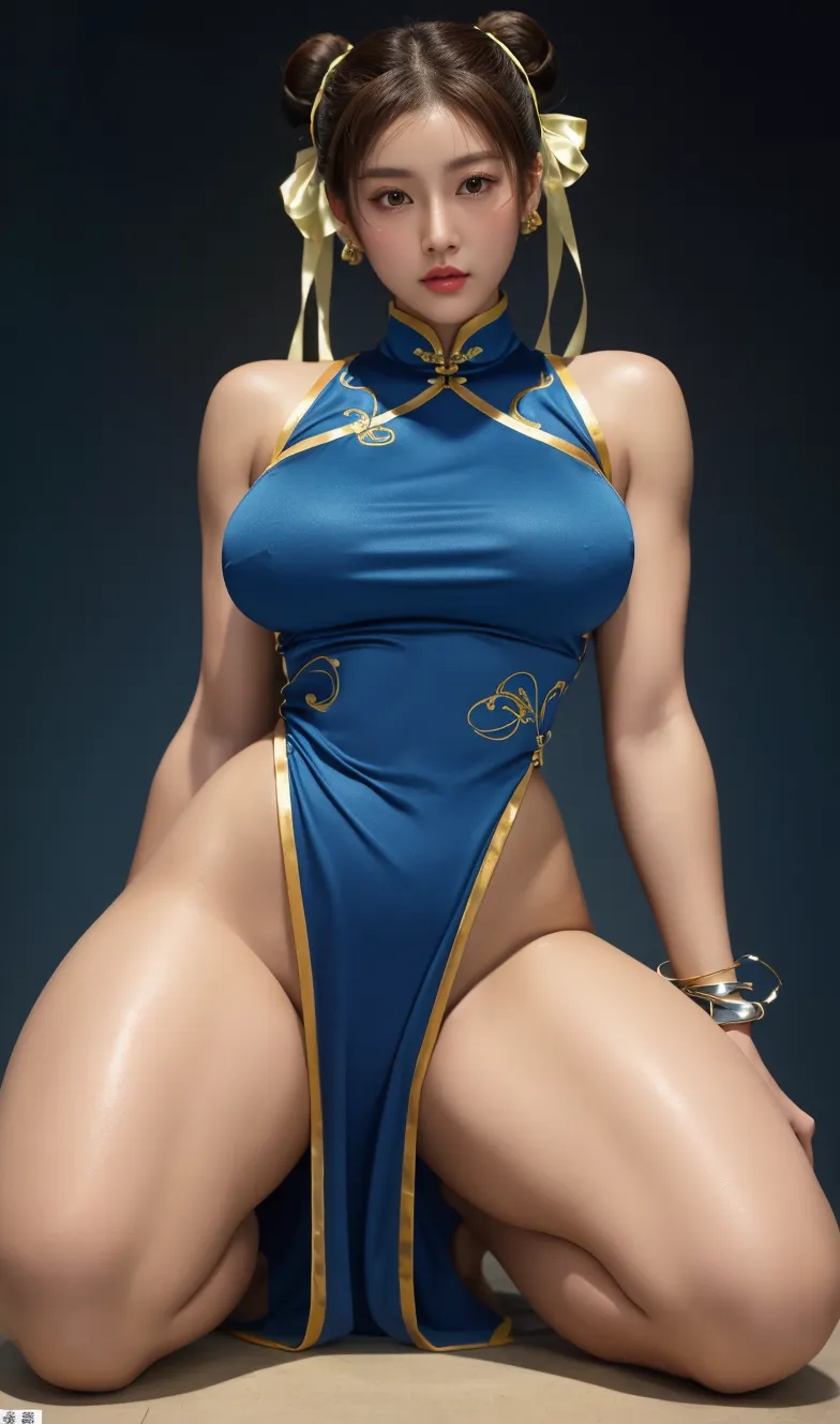 Chunli, wide hips, curvy, long legs, beautiful eyes, beautiful, full body, thick high, sexy chunli costum, pawg , long legs ,Chinese house background