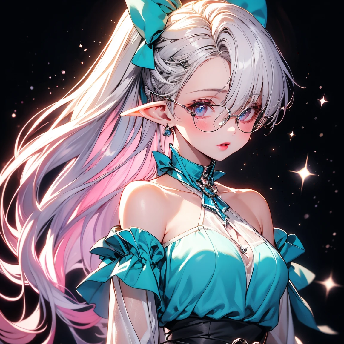 ((Best Quality)), (ultra-detailliert), ((Extremely detailed)), (Beautiful), ((Kawaii Girl)),(two side up hair)、((masutepiece)),Platinum Blonde Hair,Long hair, hair between eye, Wavy Hair, Long sideburns,Jade colored eyes, White skin,Colossal tits、Rabbit ears,Slender body, bunny,One Woman,Anime