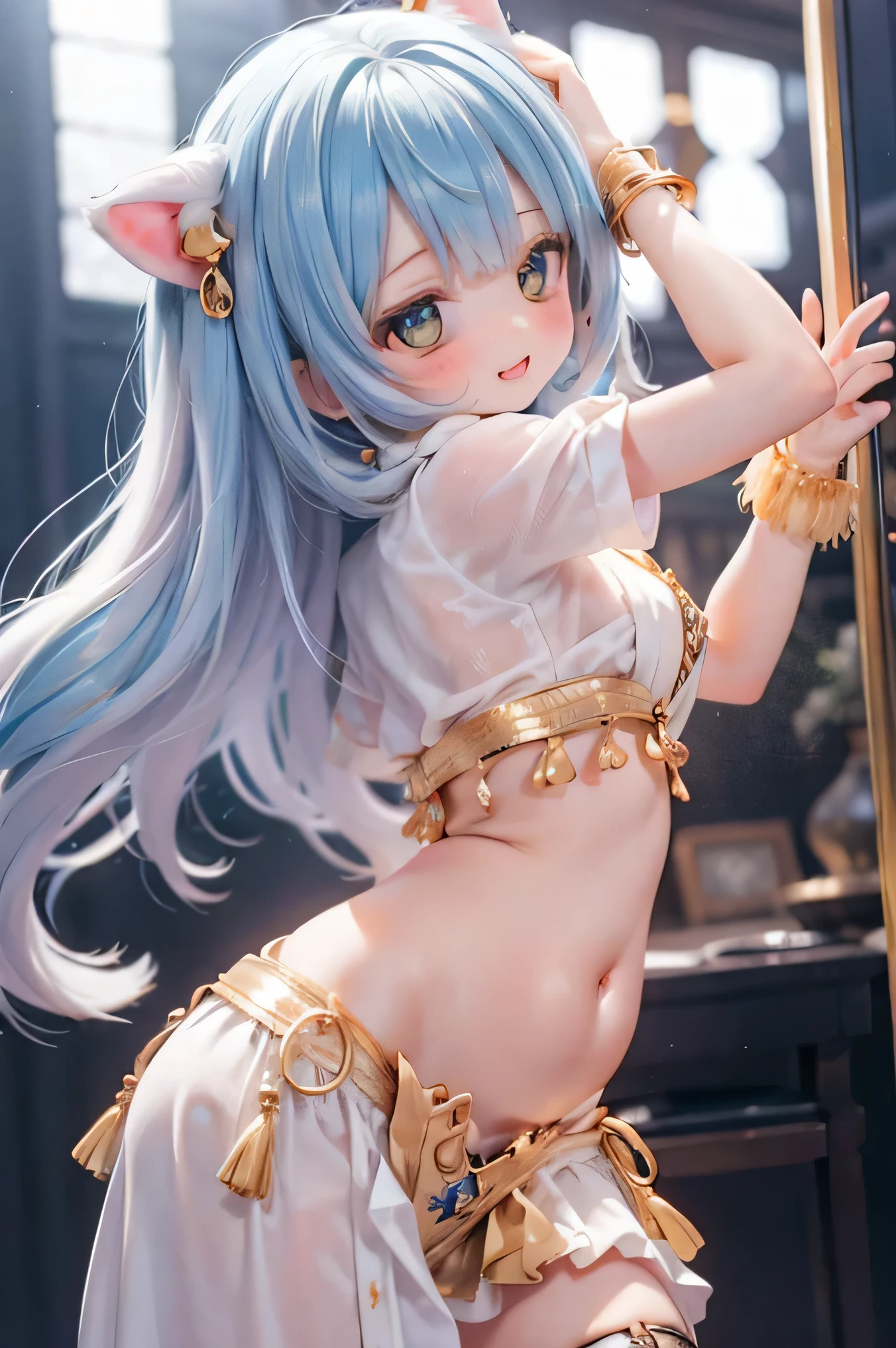 A girl with a Sexy pose, wearing sexy lingerie and a garter belt, cat girls'girl'Her large breasts are hidden in her underwear........: 140cm Bar Stage Voluptuous Body(((((hug my chest)))))
Nipples White Hair Huge Breasts Captivating Smile Tags: Sexy pose, Detailed face, Expressive eyes, Lips become thicker, beautiful girl, Feminine charm, Captivating Gaze, Captivating smile, Confident posture, sexy lingerie, Lace details, Exquisite garter belt, silk fabric, Warm lighting, Captivating color palette, Exquisite detail, Playful expressions (((((Belly dancing on stage)))))