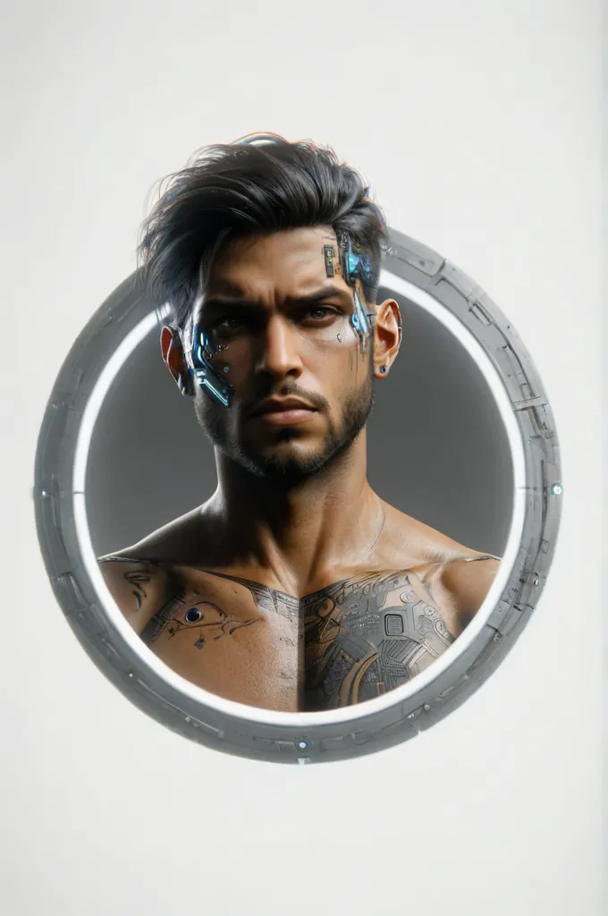 (Tong,whole body display:1.5)(The Alfid people wear black transparent latex pliers,Translucent latex pliers:1.5),(Metallic body, bionic scifi alexandre ferra, cyborg neck, cyborg male, male cyborg, cyborg fashion model, portrait of a cyborg, detailed portrait of a cyborg, cybernetic neck implant, portrait of a futuristic robot :1.3)(dystopian sci-fi character, sci - fi character, portrait of a cyberpunk cyborg:1.2)(8K,Extreme detail,Hair in extreme detail,Ultra photo realsisim,cinmatic lighting:1.1)(Asian supermodel face,Strong muscles and perfectly curved body,Extreme sexual tension,Hormonal explosion,whole body display:1.5)(Short hair, Light-colored beard, Stubble masculinity,Naked muscle man,Muscular macho,No clothes on,Only a pair of thongs was worn,Extremely sexy and provocative:1.5)(nakeness,Tong,whole body display:1.5)