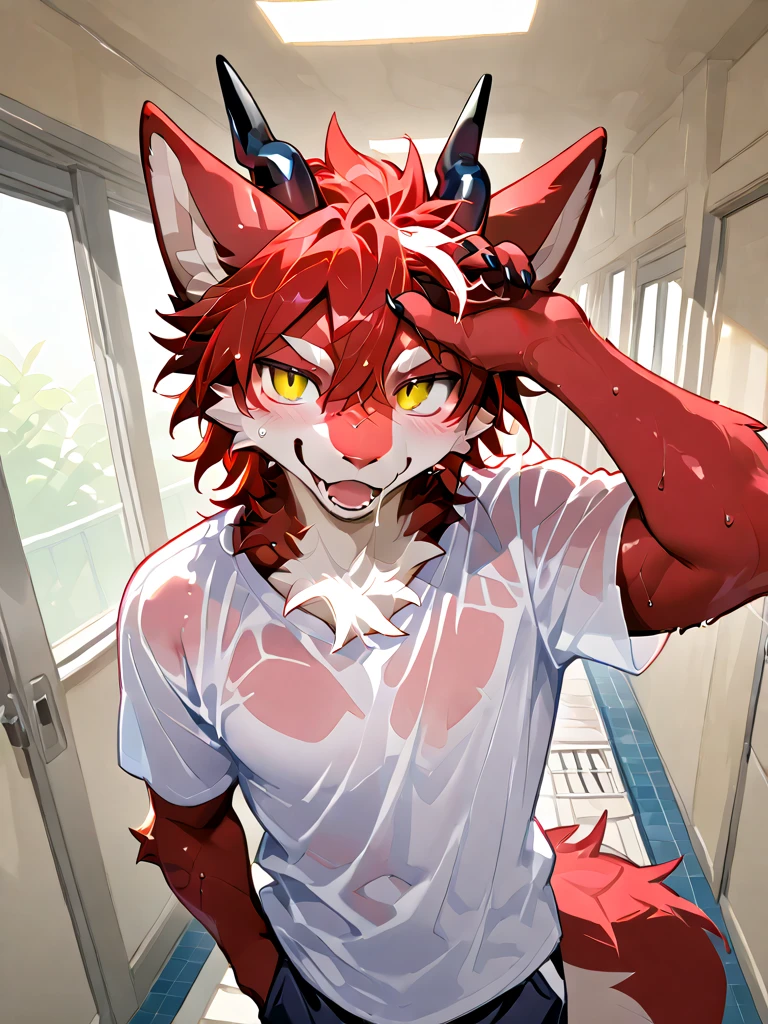 Anime - style picture of a cat sitting in bathroom sink holding a phone, furry art!, furry anime, furry art, pov furry art, fluffy art council, furry flssona, fur art, furry body, very, very beautiful furry art!!,, furry art, furry art, furry art, furry art, there is a big dog with an open mouth, very detailed back mouth, close up. Mouth open, mouth open to develop a terrifying roar, POV furry art, delicate mouth, mouth slightly open, mouth open, mouth open, mouth open and big teeth, mouth a little open, drooling teeth exposed, clenched teeth, mouth wide open, mouth slightly open, throat, esophagus