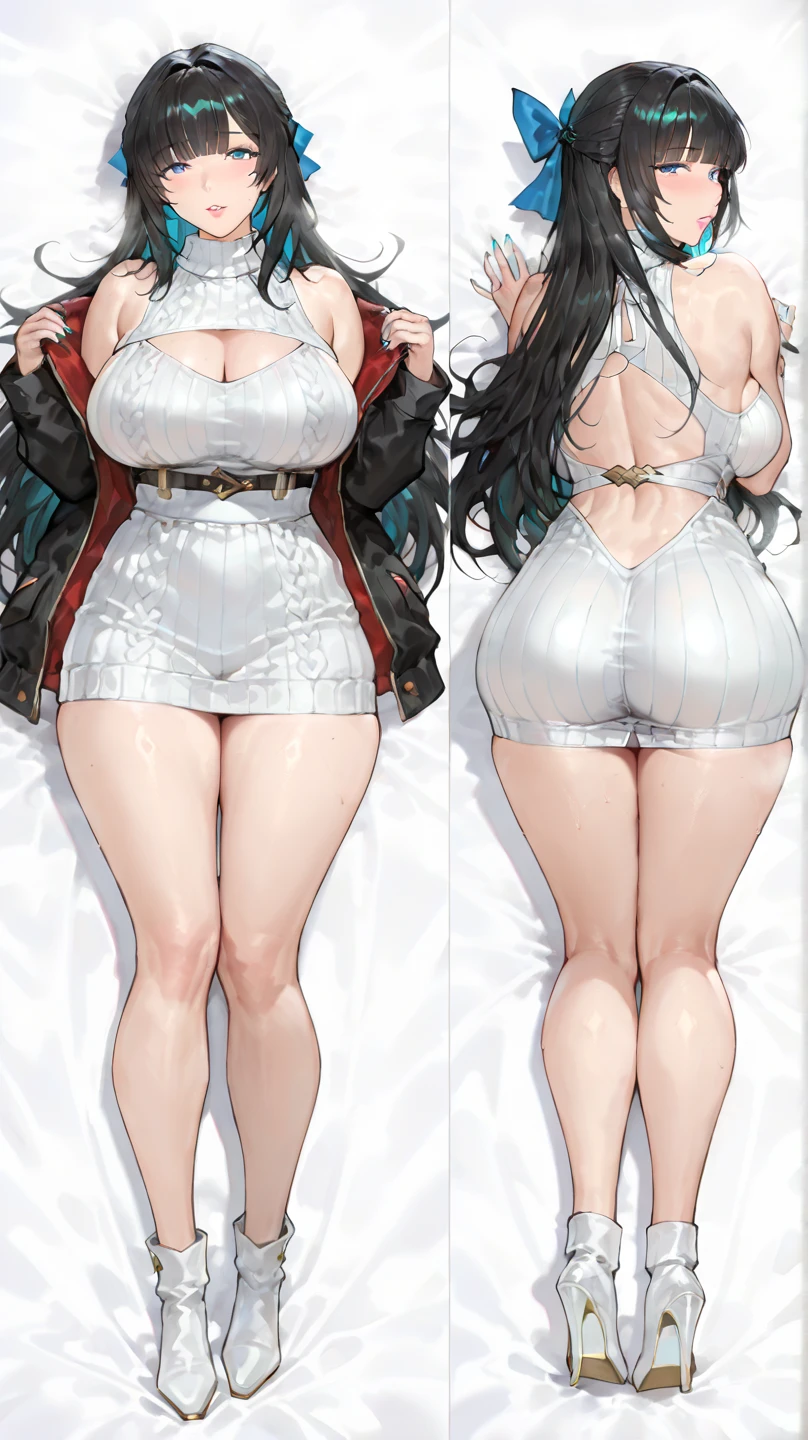 2 girls, the best, masterpiece, HD, (whole body), Symmetrical, alone, (whole body from head to toe), ((moro liberation front)), slingshot bikini, unrealistic, (( camel toe)), ((((translucent bikini)))), ((((translucent)))), ((((transparent)))), (((transparent clothing))), whole body视图, Look toward the camera, ((Life-size pillow picture)), ((dakimakura)), (Lying in bed),Physically based rendering, beautiful women, Perfect body, Smile, bedroom, Giant breast, barefoot, toe